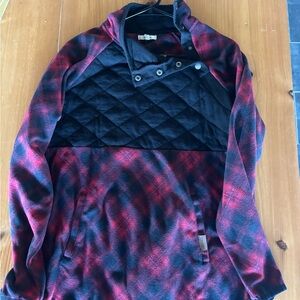 Maurices Red and Black Plaid Shirt Jacket